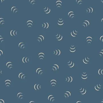 Seamless pattern, abstract wireless signal on blue background, vector illustr Stock Illustration