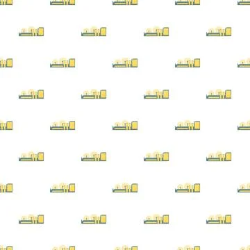 Seamless pattern with abstract yellow machinery tools Stock Illustration