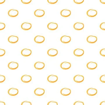 Seamless pattern with abstract yellow orange rings Stockillustratie