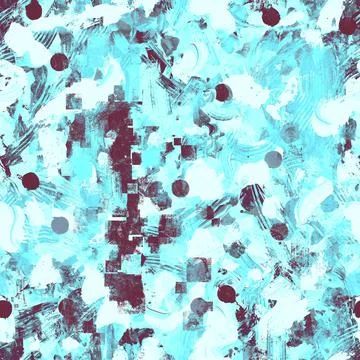 Seamless pattern. Abstraction. Strokes of blue paint on canvas. Stock Illustration