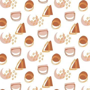 Seamless pattern with abstractions in boho style. Stock Illustration