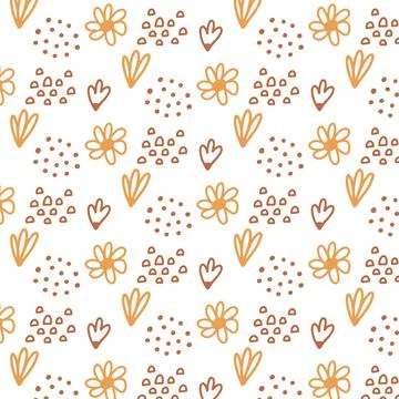 Seamless pattern with abstractions in boho style. Stock Illustration