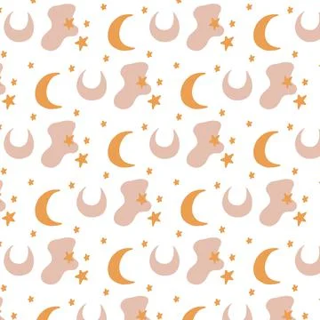 Seamless pattern with abstractions in boho style. Stock Illustration