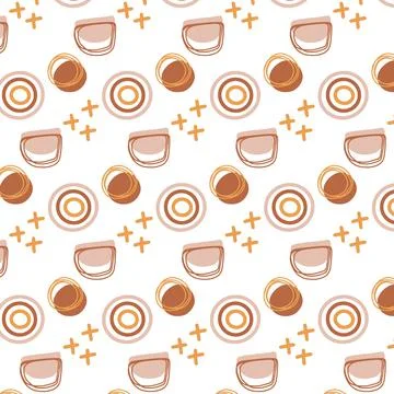 Seamless pattern with abstractions in boho style. Stock Illustration