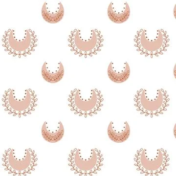 Seamless pattern with abstractions in boho style Stock Illustration