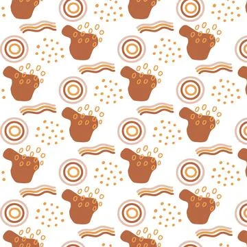 Seamless pattern with abstractions in boho style. Stock Illustration