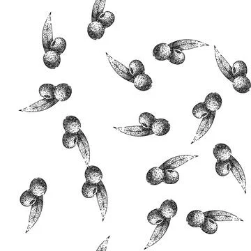 Seamless pattern acai food ingredient sketch hand drawn Stock Illustration