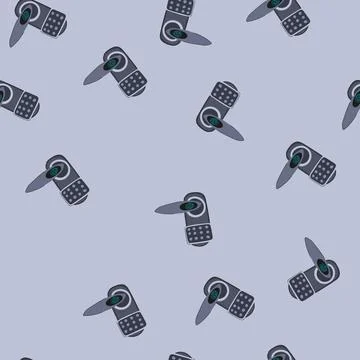 Seamless pattern access fingerprint door lock cartoon vector Stock Illustration