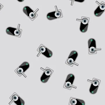 Seamless pattern access fingerprint door lock cartoon vector Stock Illustration
