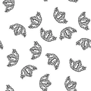 Seamless pattern access keyhole sketch hand drawn Stock Illustration