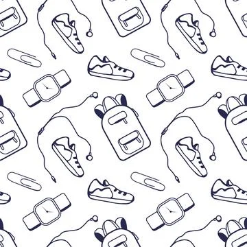 Seamless pattern with accessories back to school Stock Illustration