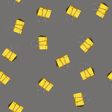 Seamless pattern accessory binder clip cartoon vector color Stock Illustration