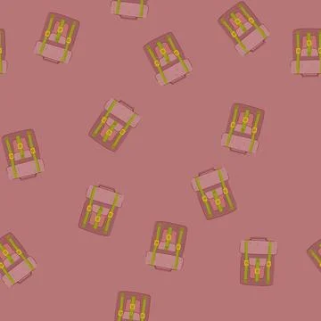 Seamless pattern accessory laptop bag cartoon vector Illustrazione stock