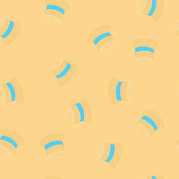 Seamless pattern accessory straw hat cartoon vector Stock Illustration