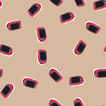 Seamless pattern accuracy oxygen fingertip monitor cartoon vector Stock Illustration