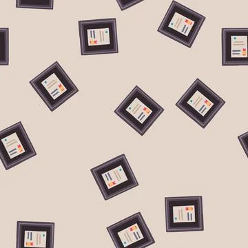 Seamless pattern achievement diploma cartoon vector Illustrazione stock
