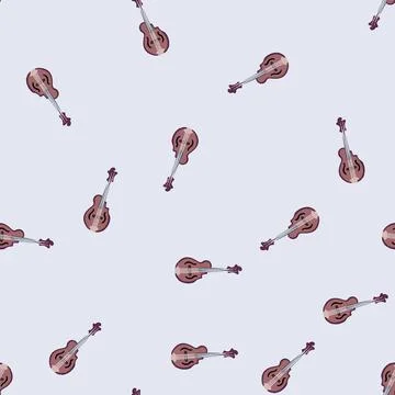 Seamless pattern acoustic mandolin cartoon vector 스톡 일러스트
