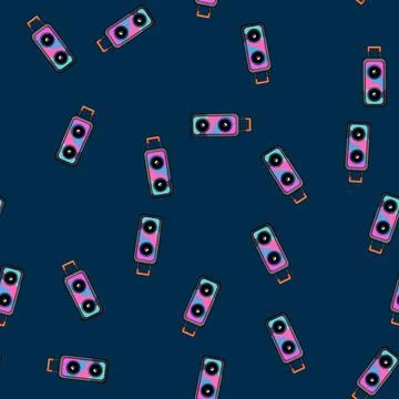 Seamless pattern acoustics speaker music cartoon vector Stock Illustration