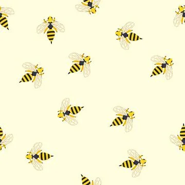 Seamless pattern acrobatics wasp cartoon vector 库存插图