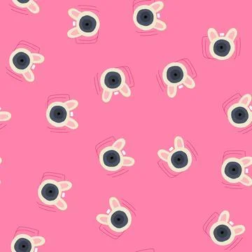 Seamless pattern action camera toy cartoon vector Stock Illustration