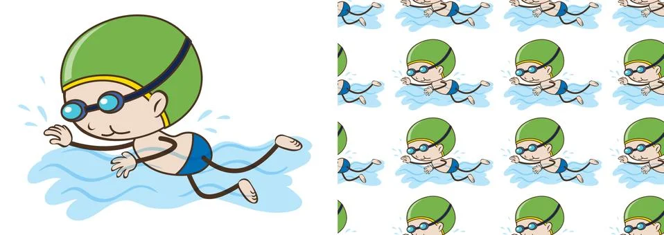 Seamless pattern of active kids Stock Illustration