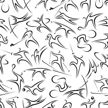 Seamless pattern with active sportsmen Stock Illustration