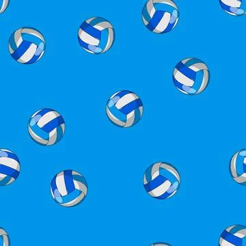 Seamless pattern activity volleyball ball cartoon vector Illustrazione stock