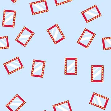 Seamless pattern actor makeup mirror frame cartoon vector Illustrazione stock