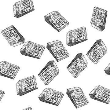 Seamless pattern addition calculator sketch hand drawn Illustrazione stock