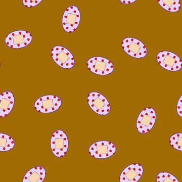 Seamless pattern adhesive kid plaster cartoon vector Illustrazione stock