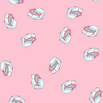 Seamless pattern adjustable bath seat baby cartoon vector Stock Illustration