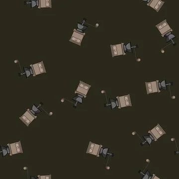 Seamless pattern adjustable manual coffee grinder cartoon vector イラスト素材