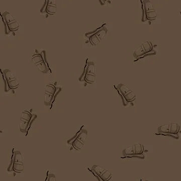 Seamless pattern adventure backpack camp cartoon vector Stock Illustration
