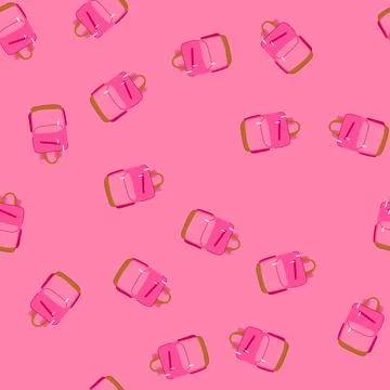 Seamless pattern adventure backpack cartoon vector 库存插图