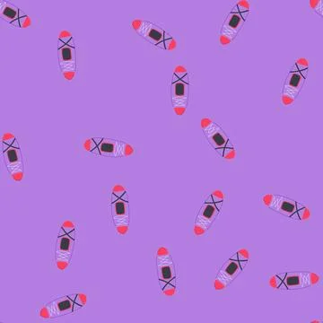 Seamless pattern adventure kayak cartoon vector Illustrazione stock
