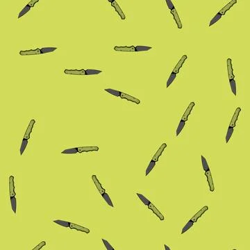 Seamless pattern adventure knife camping cartoon vector イラスト素材