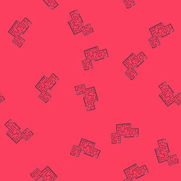 Seamless pattern adventure labyrinth game maze cartoon vector Stock Illustration