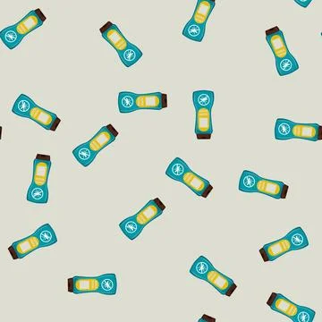 Seamless pattern aerosol bug spray color icon vector Stockillustratie