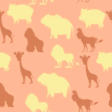 Seamless pattern African animals Illustrazione stock
