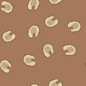 Seamless pattern age tree rings cartoon vector Stock Illustration