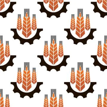 Seamless pattern of agriculture emblem Illustrazione stock
