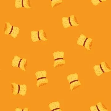 Seamless pattern agriculture haystack cartoon vector Illustrazione stock