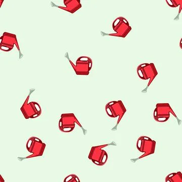 Seamless pattern agriculture watering can cartoon vector Stock Illustration