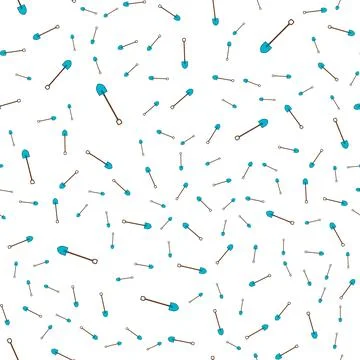 Seamless pattern of agro building icons with beautiful sharp bayonet shovels  Stock Illustration