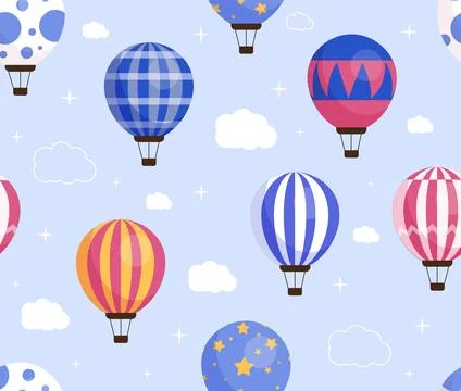 Seamless pattern with air balloons Stock Illustration