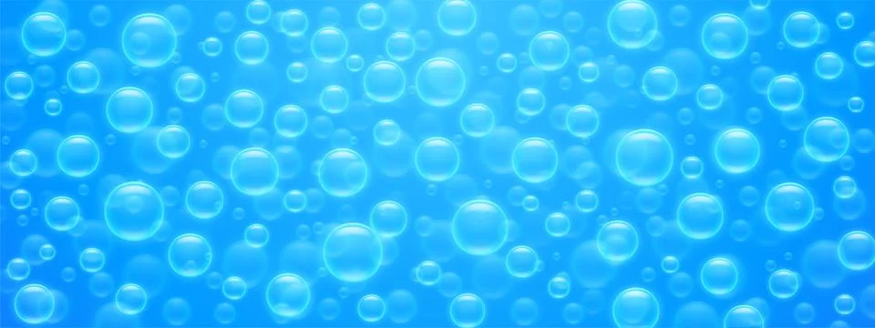 Seamless pattern air bubbles on blue water surface イラスト素材
