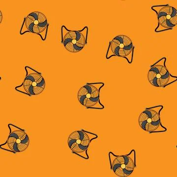 Seamless pattern air electric fan cartoon vector Stock Illustration