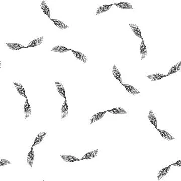 Seamless pattern aircraft wings sketch hand drawn Stock Illustration