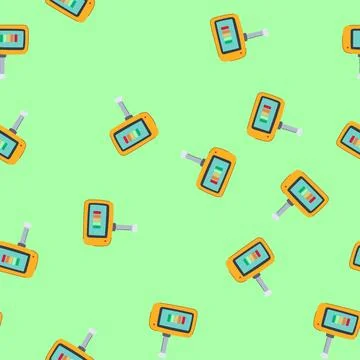 Seamless pattern airflow spirometer cartoon vector Stock Illustration