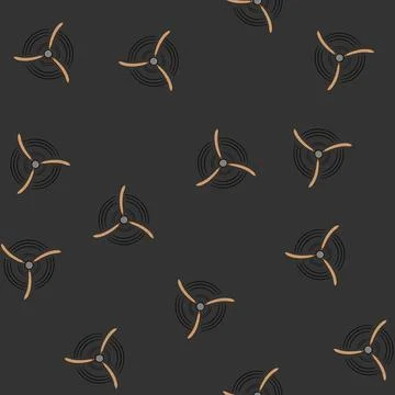 Seamless pattern airplane propeller cartoon vector Stock Illustration